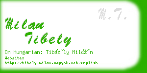 milan tibely business card